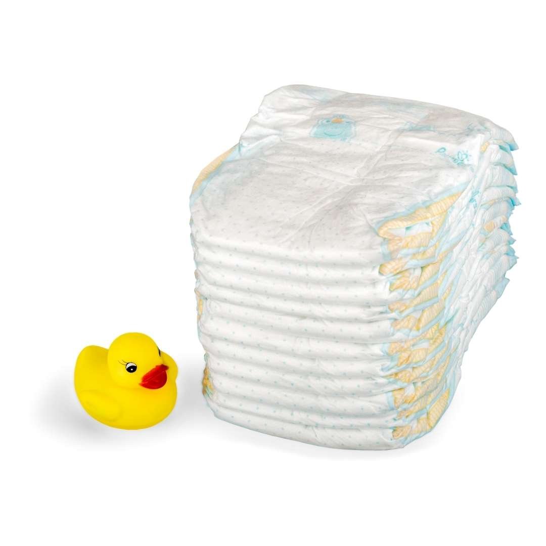 picture of diapers and a toy duck