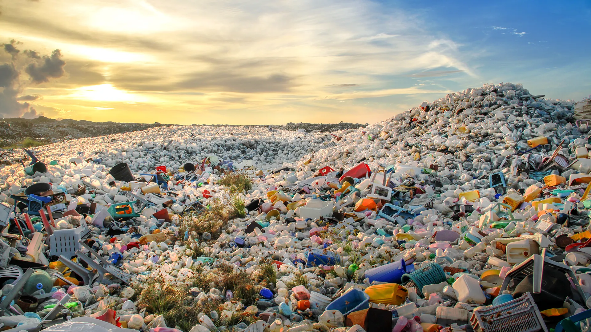 Plastic waste in landfill